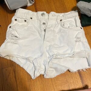 White Zara jean shorts